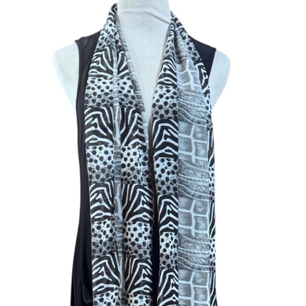Womens Sleveless‎ Duster Animal Print Flowy Open Front Small Boho Handkerchieft